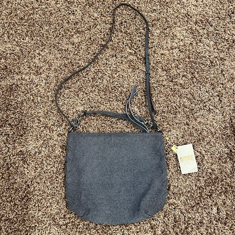 *SOLD* NWT Aimee Kestenberg Leather Convertible Crossbody - Onyx - Dark Denim - Picture 8 of 13